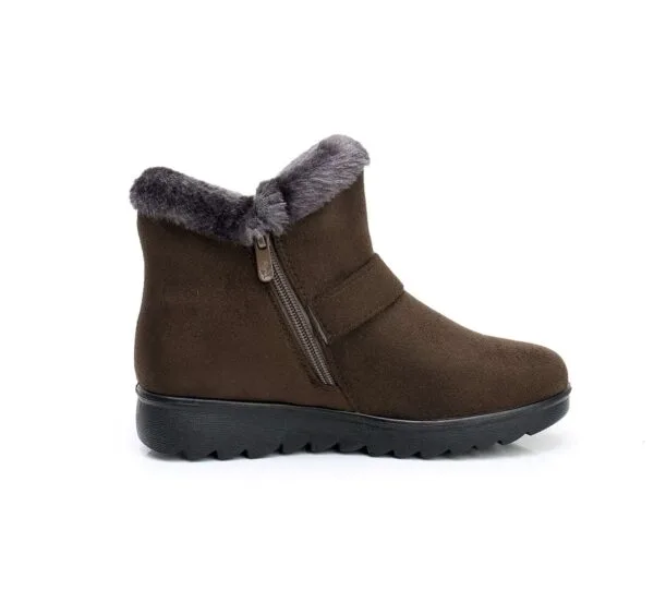 Stylish Winter Warm Ankle Boots - Burgundy Suede with Plush Lining - Image 33