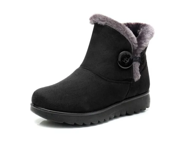 Winter Minimalist Cozy Ankle Boots - Warm Plush Lining with Elegant Button Detail - Image 22