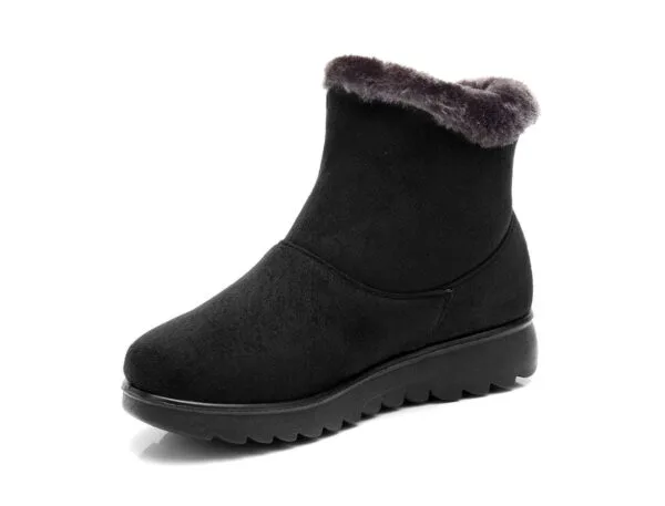 Winter Minimalist Cozy Ankle Boots - Warm Plush Lining with Elegant Button Detail - Image 12