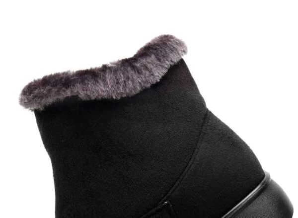 Winter Minimalist Cozy Ankle Boots - Warm Plush Lining with Elegant Button Detail - Image 13