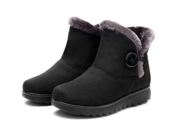 Winter Minimalist Cozy Ankle Boots - Warm Plush Lining with Elegant Button Detail - Image 26