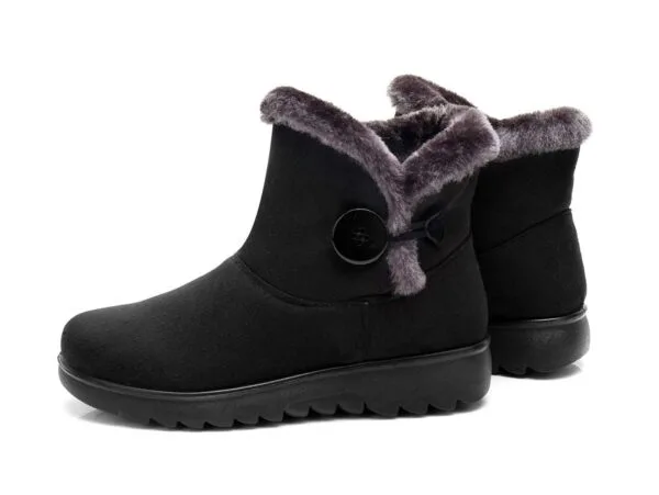 Winter Minimalist Cozy Ankle Boots - Warm Plush Lining with Elegant Button Detail - Image 14