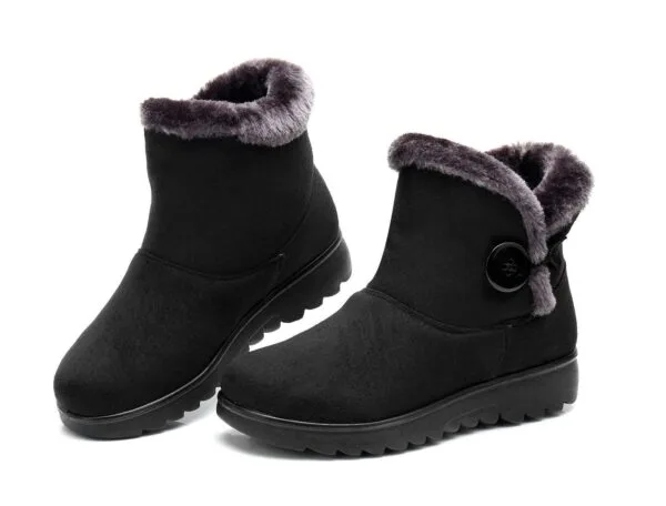 Winter Minimalist Cozy Ankle Boots - Warm Plush Lining with Elegant Button Detail - Image 15