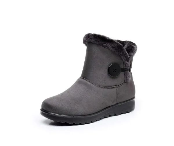 Winter Minimalist Cozy Ankle Boots - Warm Plush Lining with Elegant Button Detail