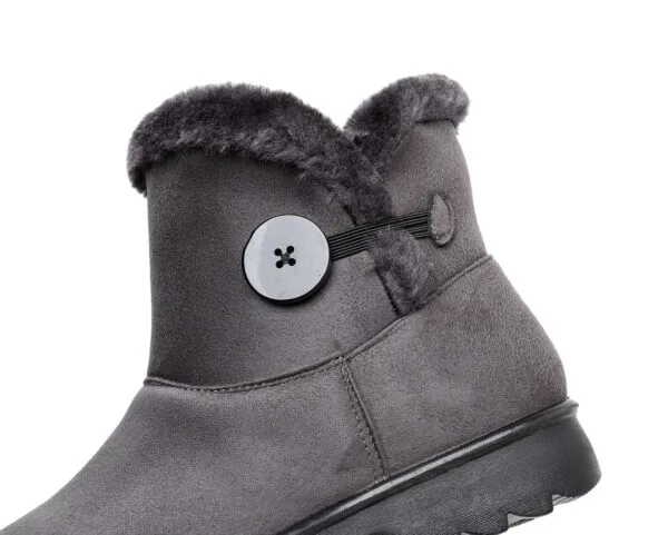 Winter Minimalist Cozy Ankle Boots - Warm Plush Lining with Elegant Button Detail - Image 7