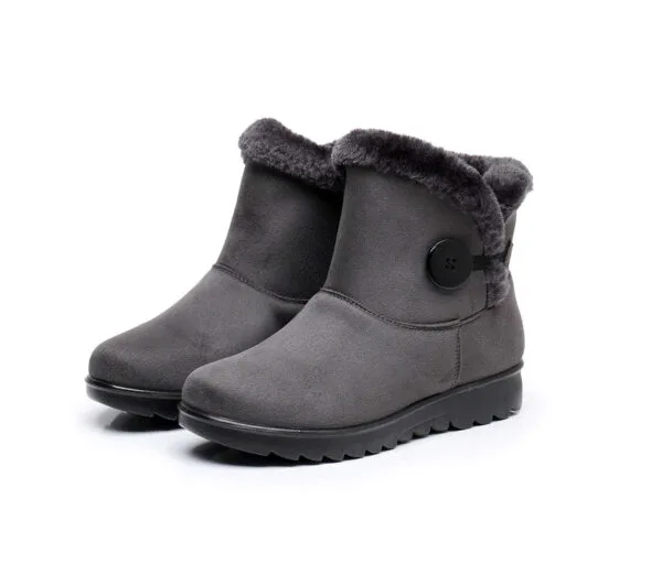 Winter Minimalist Cozy Ankle Boots - Warm Plush Lining with Elegant Button Detail - Image 8