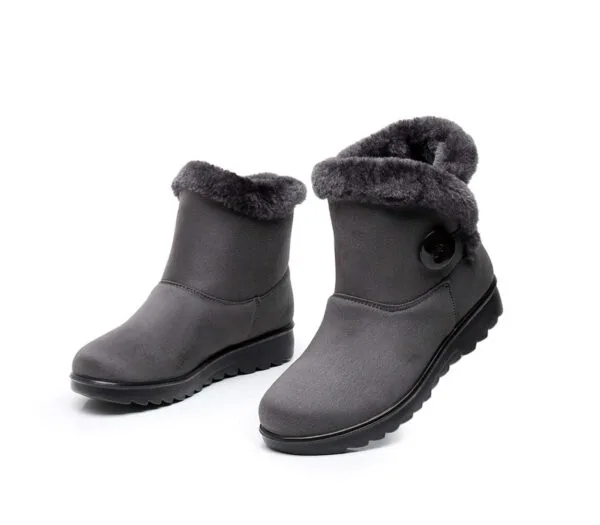 Winter Minimalist Cozy Ankle Boots - Warm Plush Lining with Elegant Button Detail - Image 9