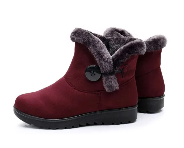 Winter Minimalist Cozy Ankle Boots - Warm Plush Lining with Elegant Button Detail - Image 17