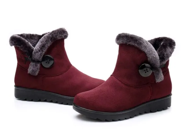 Winter Minimalist Cozy Ankle Boots - Warm Plush Lining with Elegant Button Detail - Image 38