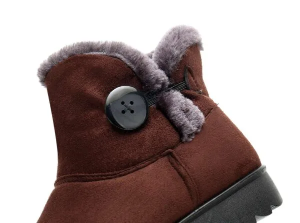 Winter Minimalist Cozy Ankle Boots - Warm Plush Lining with Elegant Button Detail - Image 40