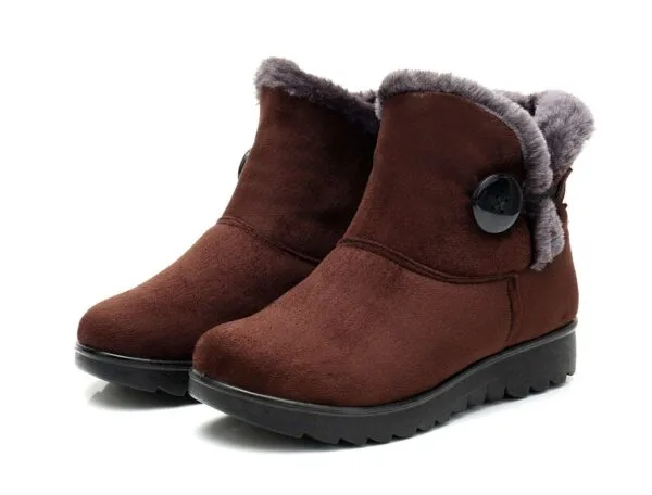 Winter Minimalist Cozy Ankle Boots - Warm Plush Lining with Elegant Button Detail - Image 42