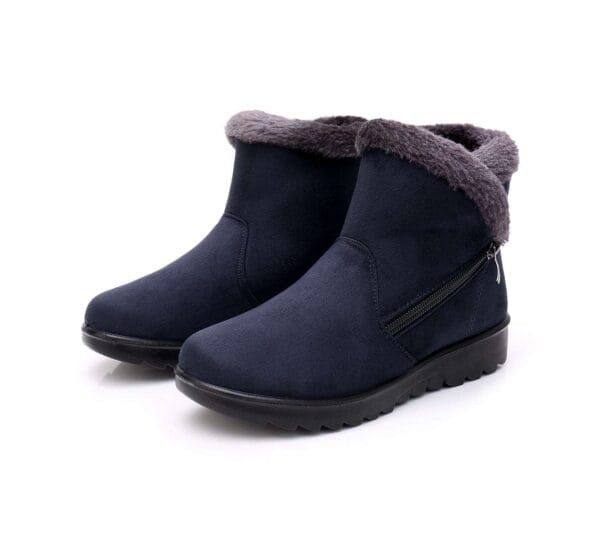 Winter Plush-Lined Burgundy Ankle Boots - Elegant and Practical with Side Zipper - Image 25