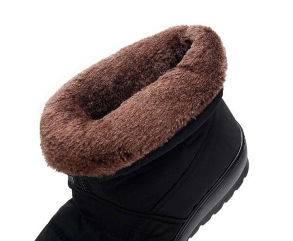 Waterproof Burgundy Winter Boots - Warm Plush Lining with Front Zipper - Image 8