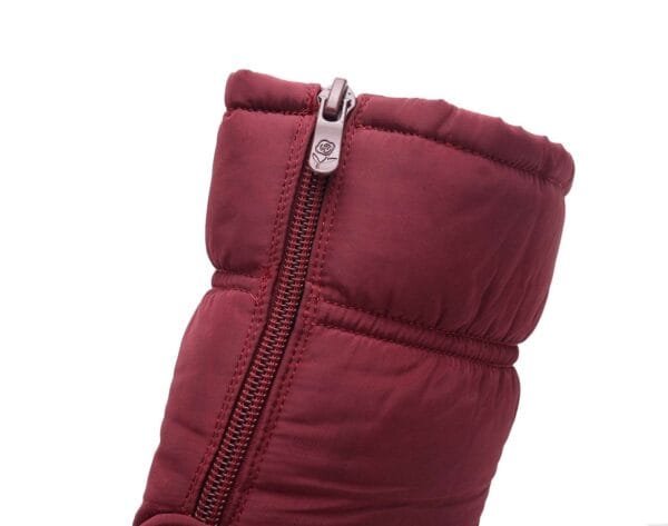 Waterproof Burgundy Winter Boots - Warm Plush Lining with Front Zipper - Image 28