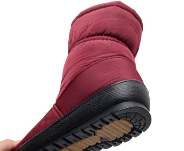 Waterproof Burgundy Winter Boots - Warm Plush Lining with Front Zipper - Image 29