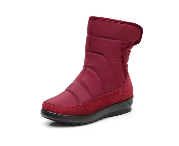 Burgundy Waterproof Winter Boots - Tall Design with Plush Lining and Secure Closure