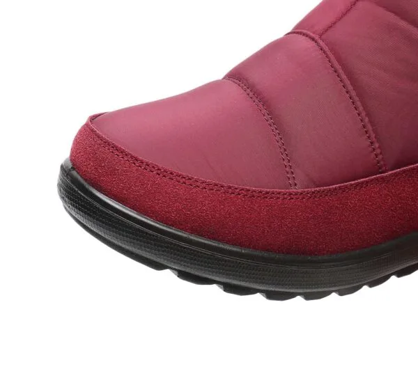 Burgundy Waterproof Winter Boots - Tall Design with Plush Lining and Secure Closure - Image 4