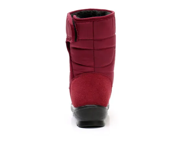 Burgundy Waterproof Winter Boots - Tall Design with Plush Lining and Secure Closure - Image 6