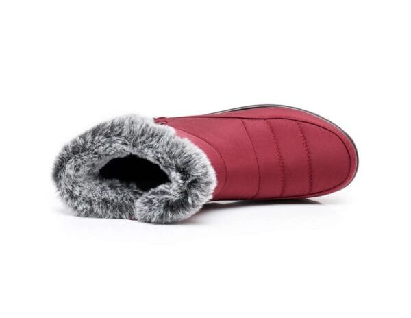 Black Winter Fur-Lined Boots - Sleek Waterproof Design with Stylish Zip Detail - Image 27