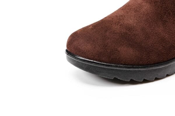 Burgundy Winter Boots - Plush Lining with Chic Gold Button Accents - Image 18