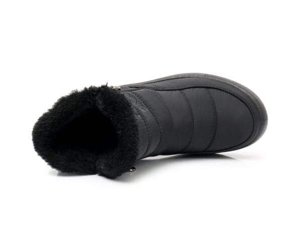 Black Waterproof Winter Boots - Plush Lining with Elegant Side Zipper - Image 5