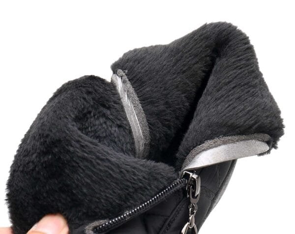 Black Waterproof Winter Boots - Plush Lining with Elegant Side Zipper - Image 7