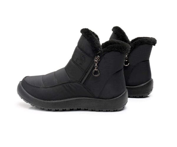 Black Waterproof Winter Boots - Plush Lining with Elegant Side Zipper - Image 9