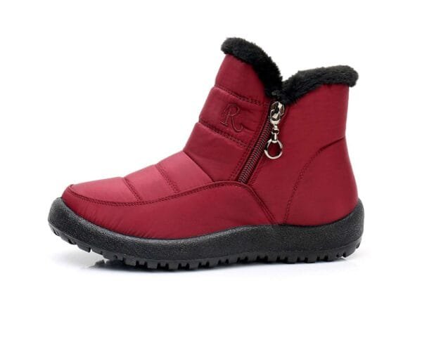 Black Waterproof Winter Boots - Plush Lining with Elegant Side Zipper - Image 14