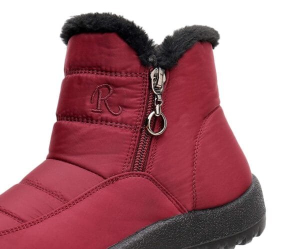 Black Waterproof Winter Boots - Plush Lining with Elegant Side Zipper - Image 19