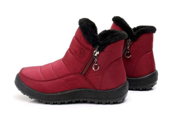 Black Waterproof Winter Boots - Plush Lining with Elegant Side Zipper - Image 21