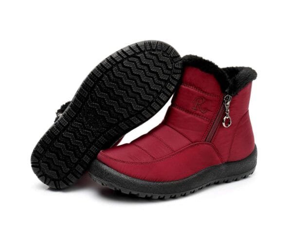 Black Waterproof Winter Boots - Plush Lining with Elegant Side Zipper - Image 22