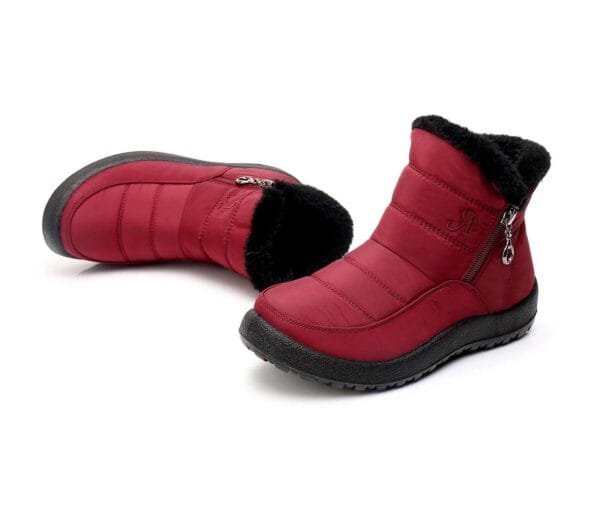 Black Waterproof Winter Boots - Plush Lining with Elegant Side Zipper - Image 23