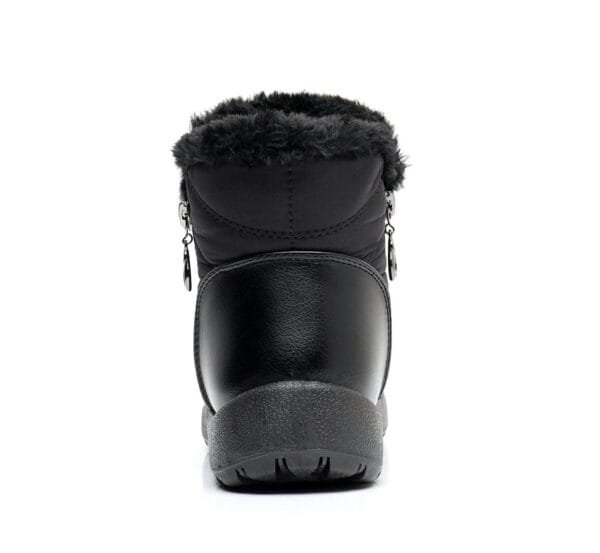 Burgundy Waterproof Winter Boots - Plush Lining with Side Zipper and Leather Accent - Image 5