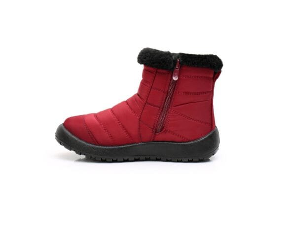 Waterproof Red Winter Ankle Boots - Cozy Plush Lining with Lightweight Design - Image 3