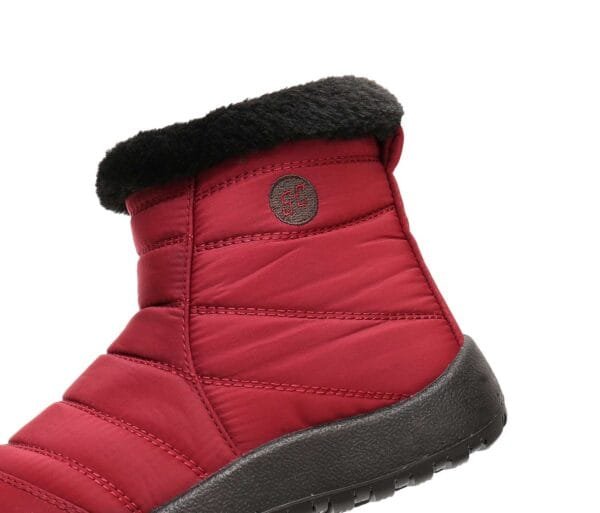 Waterproof Red Winter Ankle Boots - Cozy Plush Lining with Lightweight Design - Image 8