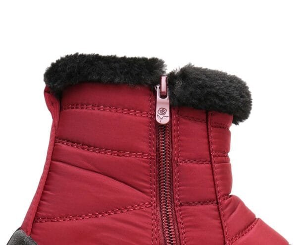 Waterproof Red Winter Ankle Boots - Cozy Plush Lining with Lightweight Design - Image 9