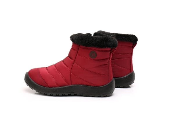 Waterproof Red Winter Ankle Boots - Cozy Plush Lining with Lightweight Design - Image 12