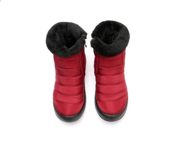 Waterproof Red Winter Ankle Boots - Cozy Plush Lining with Lightweight Design - Image 14