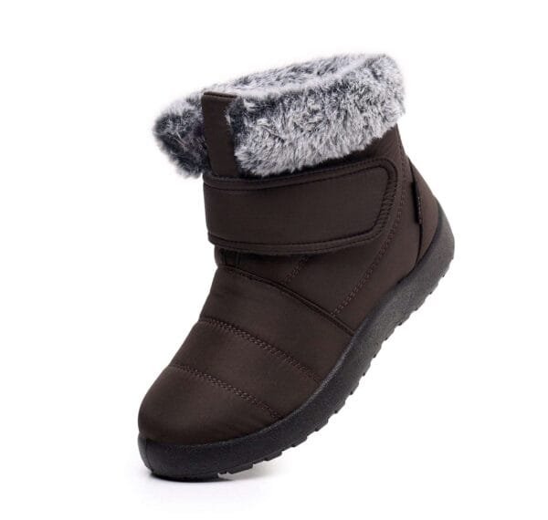 Burgundy Winter Boots - Plush Lining with Adjustable Strap and Fur Collar - Image 36