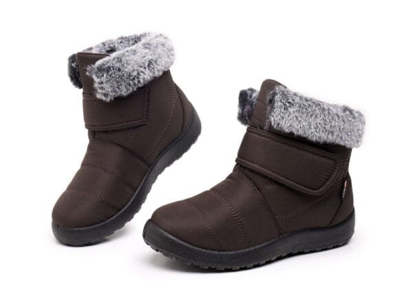 Burgundy Winter Boots - Plush Lining with Adjustable Strap and Fur Collar - Image 39