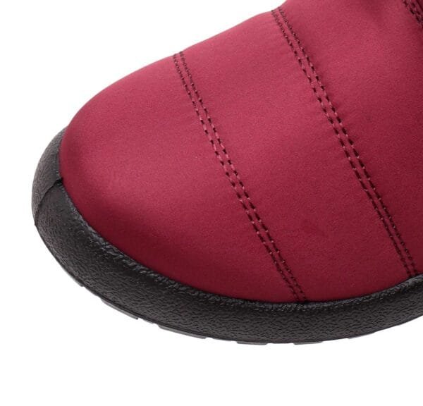 Burgundy Winter Boots - Plush Lining with Adjustable Strap and Fur Collar - Image 4